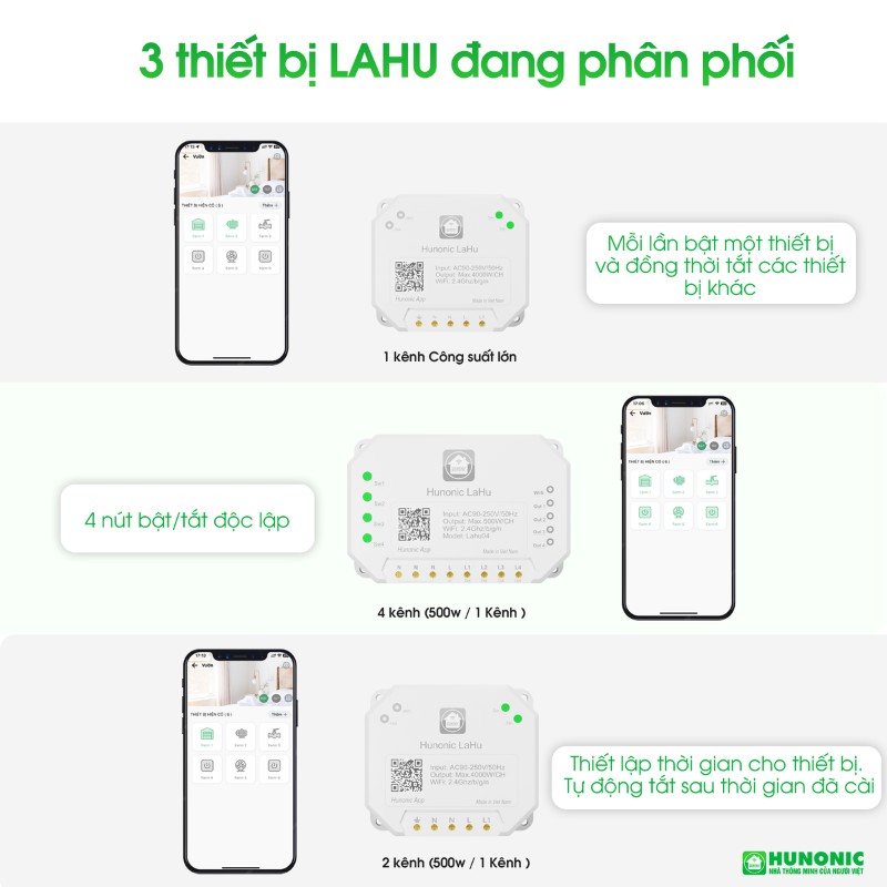 Công tắc Hunonic Lahu 1 kênh công suất lớn 4000W Điều Khiển Từ Xa - Ảnh 4