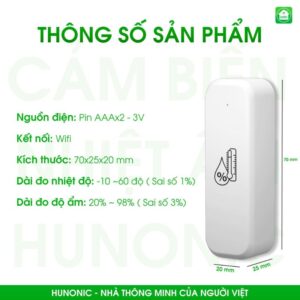 Cảm Biến Nhiệt Độ và Độ Ẩm Wifi/ BLE Hunonic - Ảnh 4