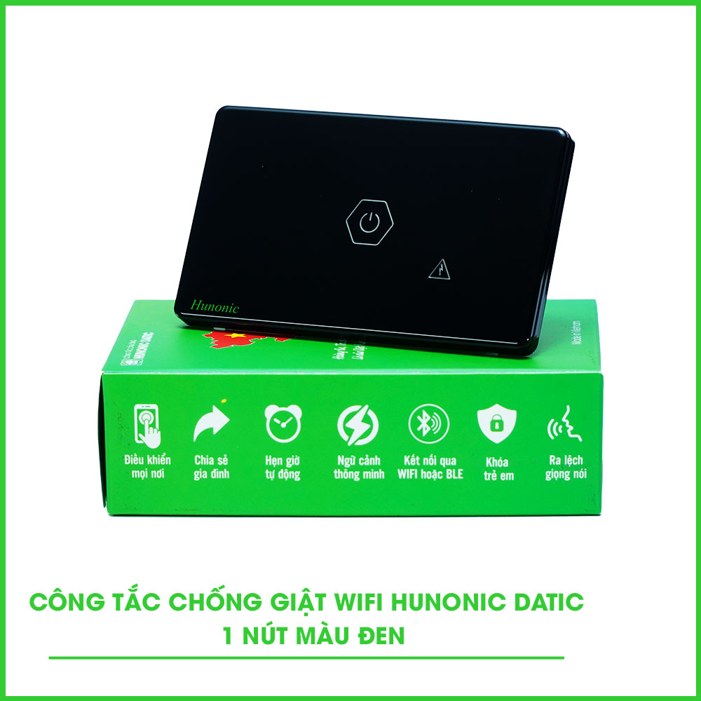 Công Tắc Chống Giật Wifi/BLE Mesh Hunonic Datic
