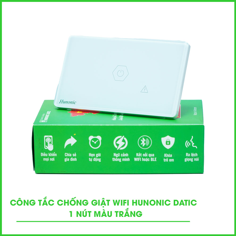 Công Tắc Chống Giật Wifi/BLE Mesh Hunonic Datic - Ảnh 2